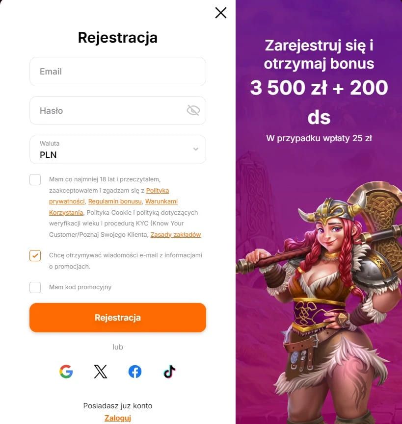 przykład rejestracji konta przykład rejestracji konta